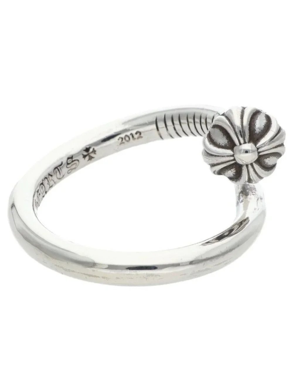 Chrome Hearts Nail Crsball Cross Ball Silver Ring